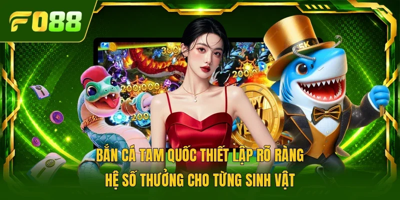 Bắn cá Tam Quốc thiết lập rõ ràng hệ số thưởng cho từng sinh vật